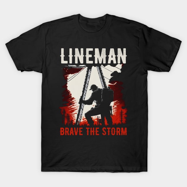Lineman brave the storm. T-Shirt by T-shirt US